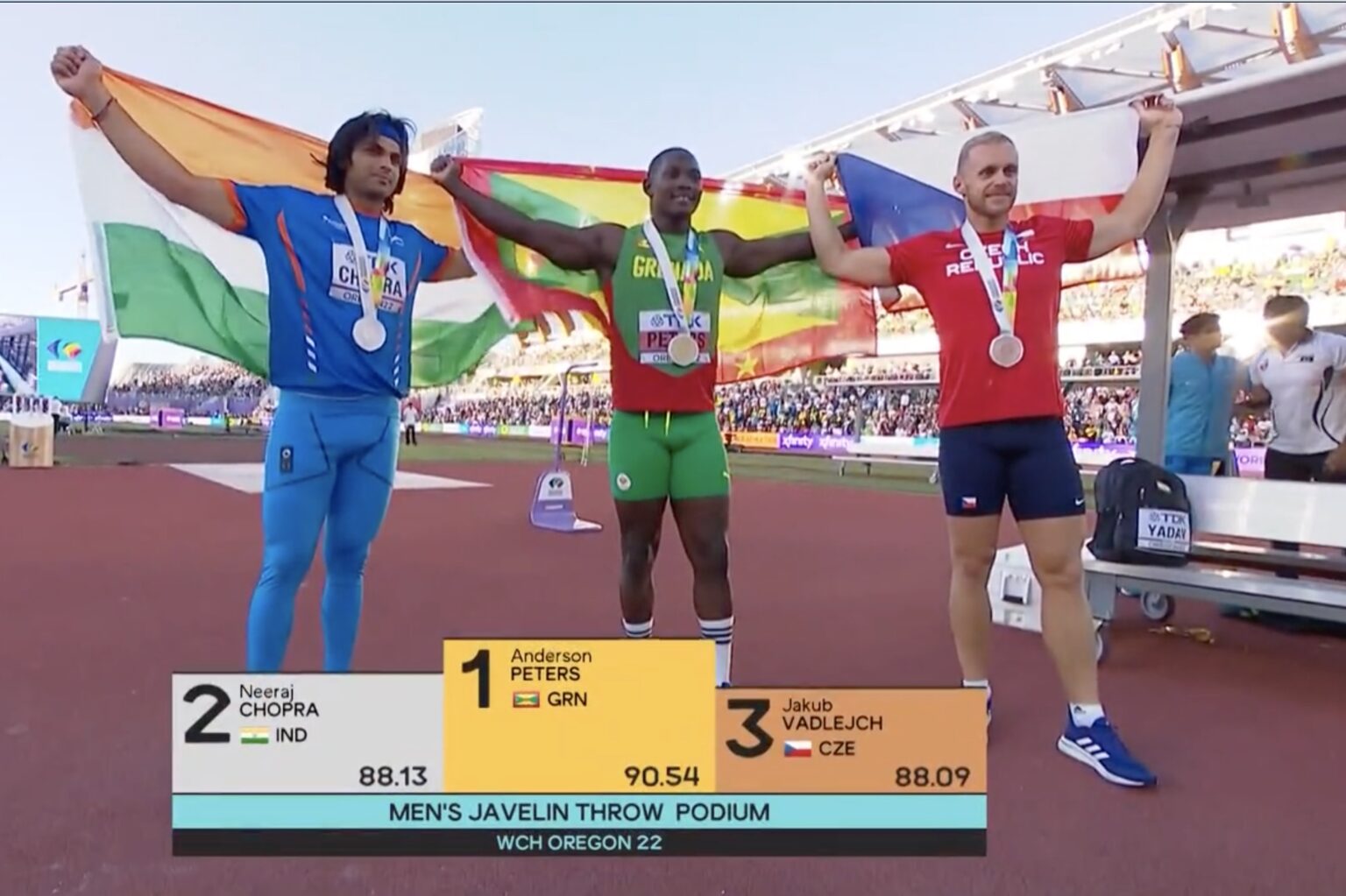 Jav 39 EUGENE 2022 World champ Javelin men final round per round DL Poppe