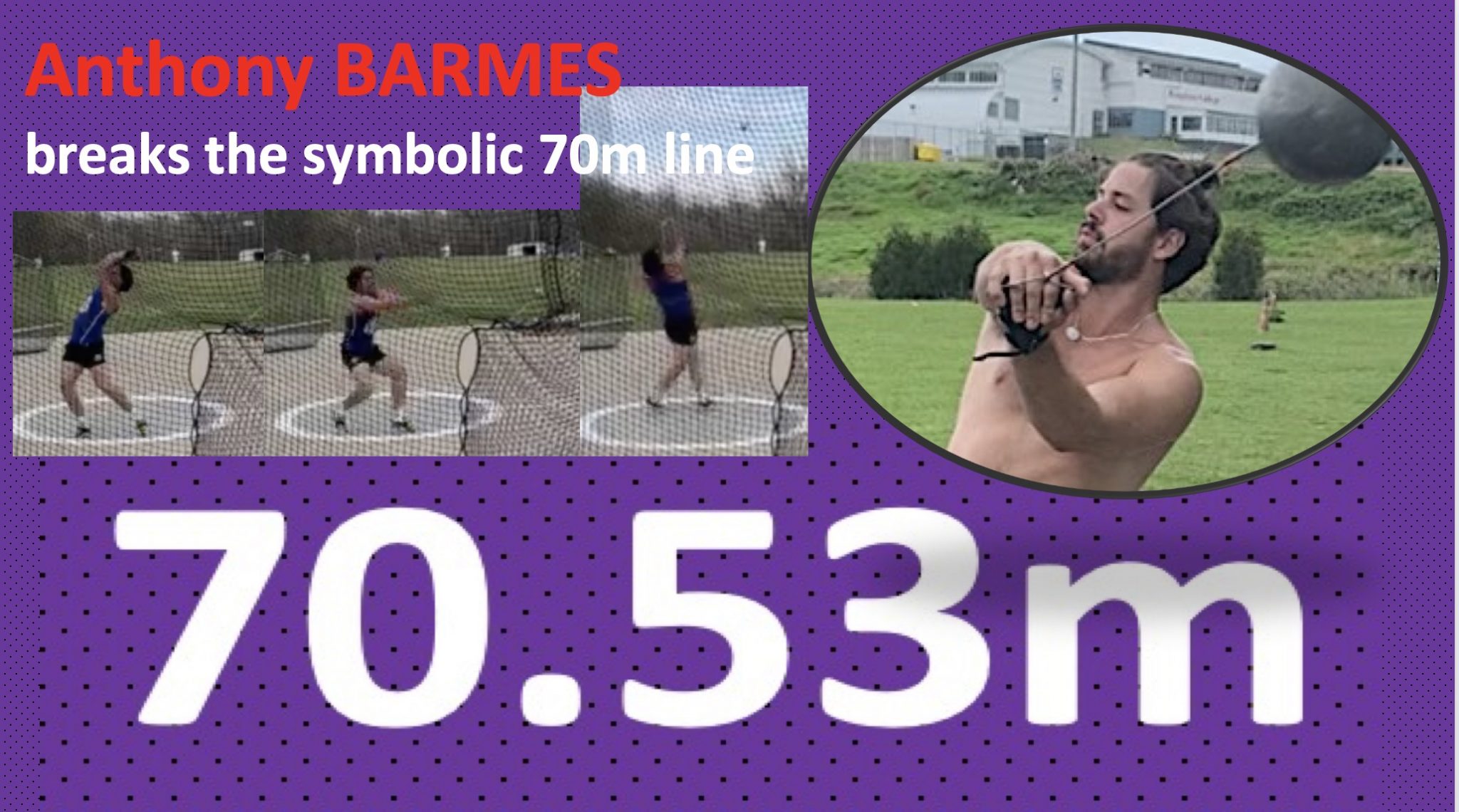 Ham 38 Anthony BARMES 70.53m wins the NZL men's hammer race DL Poppe